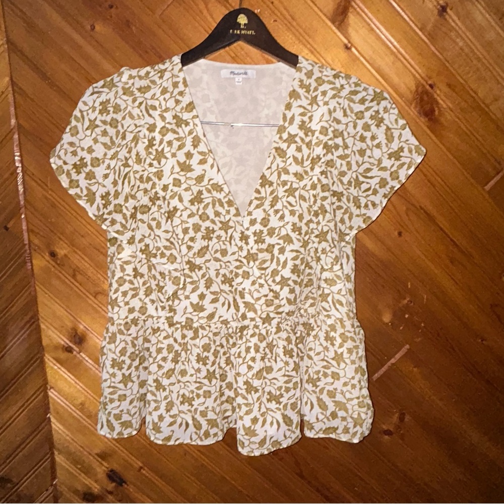 MADEWELL floral sheer top woman’s small